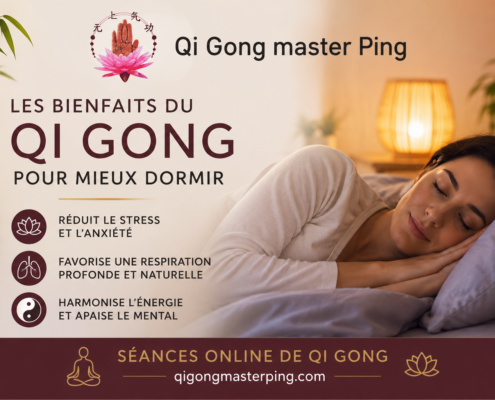 Découvrez comment le Qi Gong améliore le sommeil, réduit le stress et favorise l'équilibre énergétique. Pratiquez avec les séances de Qi Gong en ligne de Master Ping pour retrouver des nuits réparatrices.